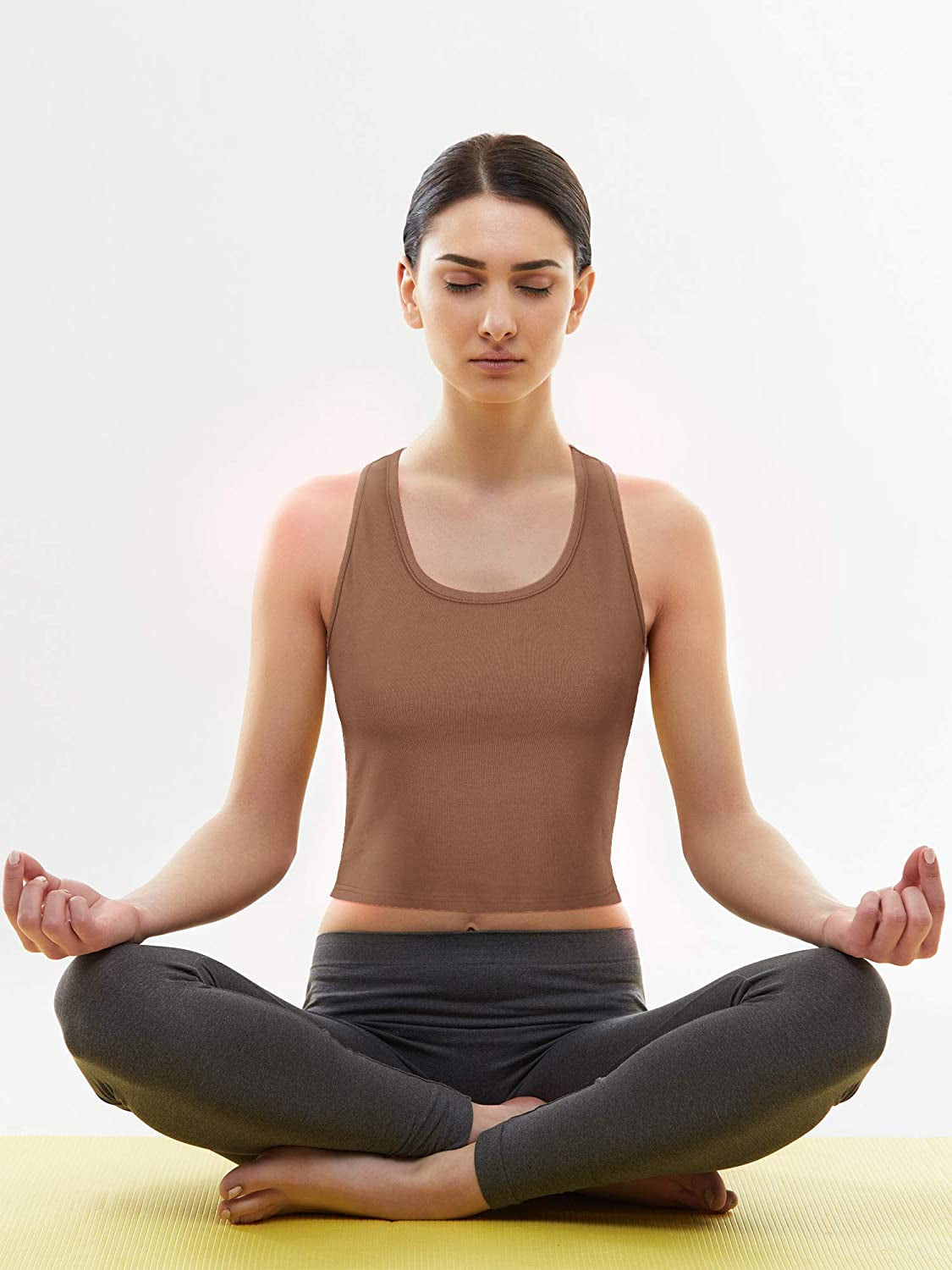 Women's 4-Piece Basic Sleeveless Racerback Crop Tank Top Set for Yoga and Running