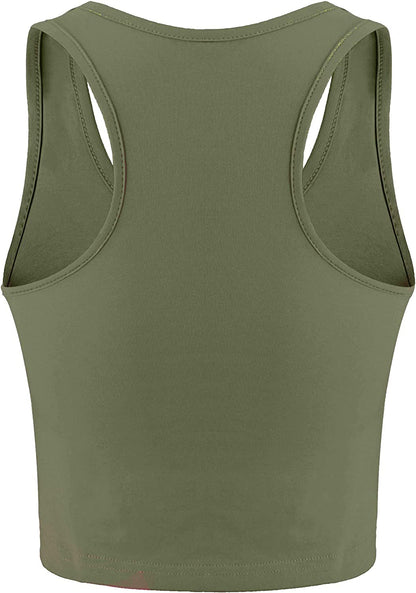 Women's 4-Piece Basic Sleeveless Racerback Crop Tank Top Set for Yoga and Running